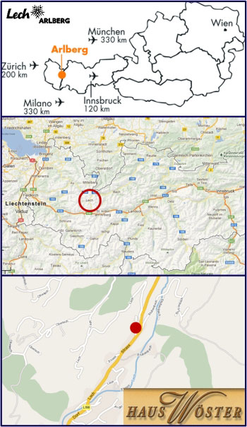 anreise haus w&ouml;ster ferienwohnung in lech am arlberg